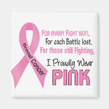 Breast Cancer I Proudly Wear Pink 1 Fridge Magnet