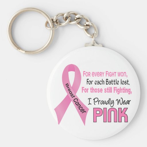 Breast Cancer I Proudly Wear Pink 1 Key Chains