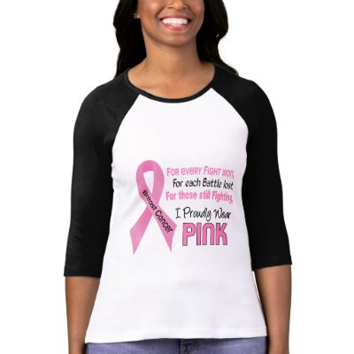 Breast Cancer I Proudly Wear Pink 1 Tee Shirts by awarenessgifts