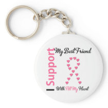 Breast Cancer I Support My Best Friend Key Chain
