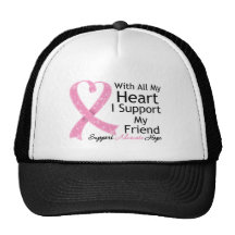 Breast Cancer I Support My Friend Mesh Hats