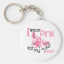 Breast Cancer I WEAR PINK FOR MY AUNT 45 Keychains