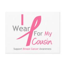 Breast Cancer I Wear Pink For My Cousin Postcard