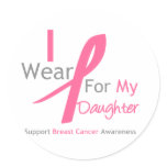Breast Cancer I Wear Pink For My Daughter Stickers