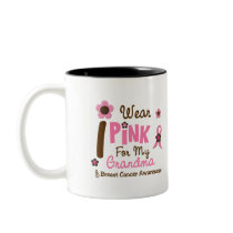 Breast Cancer I Wear Pink For My Grandma 12 Mugs