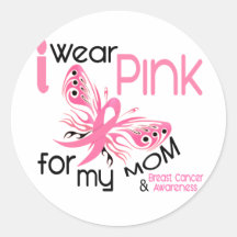 Breast Cancer I WEAR PINK FOR MY MOM 45 Round Sticker