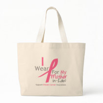 Breast Cancer I Wear Pink For My Mother-in-Law Tote Bags