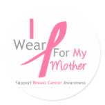 Breast Cancer I Wear Pink For My Mother Round Stickers