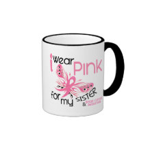 Breast Cancer I WEAR PINK FOR MY SISTER 45 Coffee Mugs