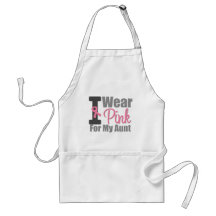 Breast Cancer I Wear Pink Ribbon For My Aunt Aprons