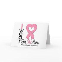 Breast Cancer I Wear Pink Ribbon For The Cure Greeting Card