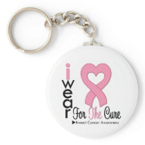 Breast Cancer I Wear Pink Ribbon For The Cure Key Chains