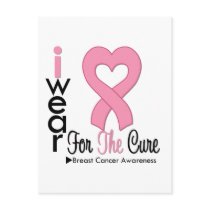 Breast Cancer I Wear Pink Ribbon For The Cure Post Card