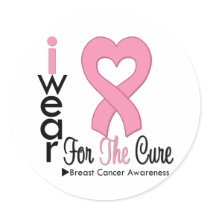 Breast Cancer I Wear Pink Ribbon For The Cure Stickers