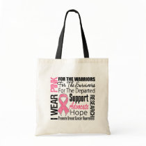 Breast Cancer I Wear Pink Ribbon TRIBUTE Bags