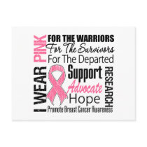 Breast Cancer I Wear Pink Ribbon TRIBUTE Postcards