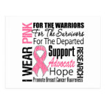 Breast Cancer I Wear Pink Ribbon TRIBUTE Postcards