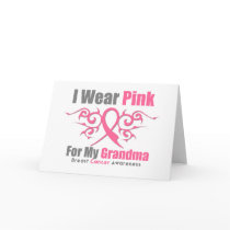 Breast Cancer I Wear Pink Tribal Ribbon (Grandma) Card