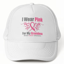 Breast Cancer I Wear Pink Tribal Ribbon (Grandma) Hat