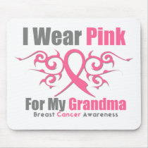 Breast Cancer I Wear Pink Tribal Ribbon (Grandma) Mouse Pad