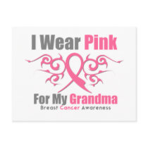Breast Cancer I Wear Pink Tribal Ribbon (Grandma) Postcards