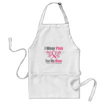 Breast Cancer I Wear Pink Tribal Ribbon (Mom) Aprons