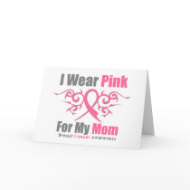 Breast Cancer I Wear Pink Tribal Ribbon (Mom) Cards