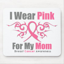 Breast Cancer I Wear Pink Tribal Ribbon (Mom) Mouse Pads