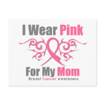 Breast Cancer I Wear Pink Tribal Ribbon (Mom) Postcard