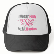 Breast Cancer I Wear Pink Tribal Ribbon (Warriors) Trucker Hats