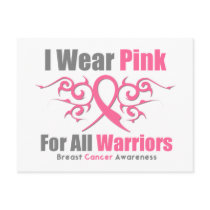 Breast Cancer I Wear Pink Tribal Ribbon (Warriors) Post Card