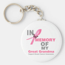 Breast Cancer In Memory of My Great Grandma Keychains