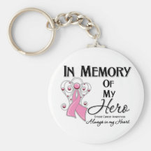 Breast Cancer In Memory of My Hero Keychain