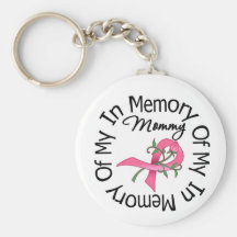 Breast Cancer In Memory of My Mommy (Rose Ribbon) Key Chain