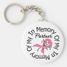 Breast Cancer In Memory of My Partner Rose Ribbon Key Chains
