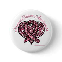 Breast Cancer Mosaic Heart Ribbon