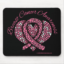 Breast Cancer Mosaic Heart Ribbon