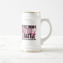 Breast Cancer My BATTLE TOO 1 Best Friend Coffee Mugs
