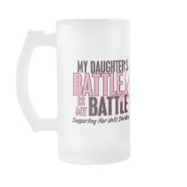 Breast Cancer My BATTLE TOO 1 Daughter Coffee Mugs