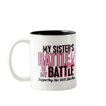 Breast Cancer My BATTLE TOO 1 Sister Coffee Mug