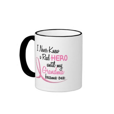 BREAST CANCER Never Knew A Hero 3 Grandma Mugs by awarenessgifts