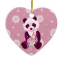 Breast Cancer Panda Bear Christmas Ornaments