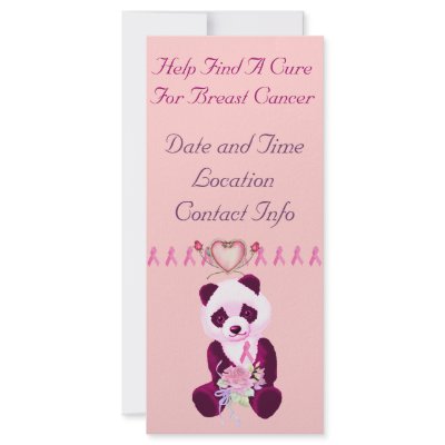 Breast Cancer Panda Bear Rack Card Template by orsobear