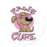 Breast Cancer Paws for the Cure Dog Stickers