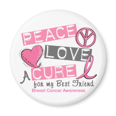 Breast Cancer PEACE, LOVE, A CURE 1 (Best Friend) by awarenessgifts