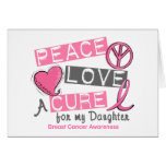 Breast Cancer PEACE, LOVE, A CURE 1 (Daughter) Greeting Card