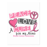 Breast Cancer PEACE, LOVE, A CURE 1 (Nana) Postcards