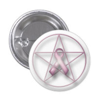 Breast Cancer Pentagram Button