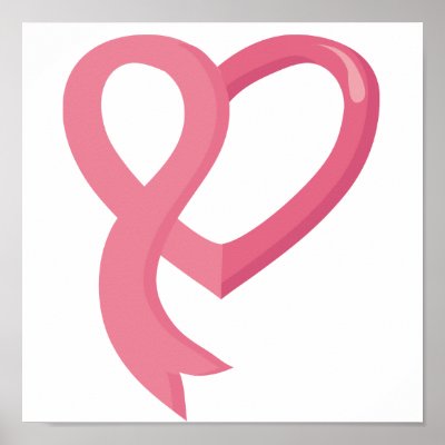 Breast Cancer Pink Heart Ribbon Print by awarenessgifts