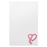 Breast Cancer Pink Heart Ribbon stationery